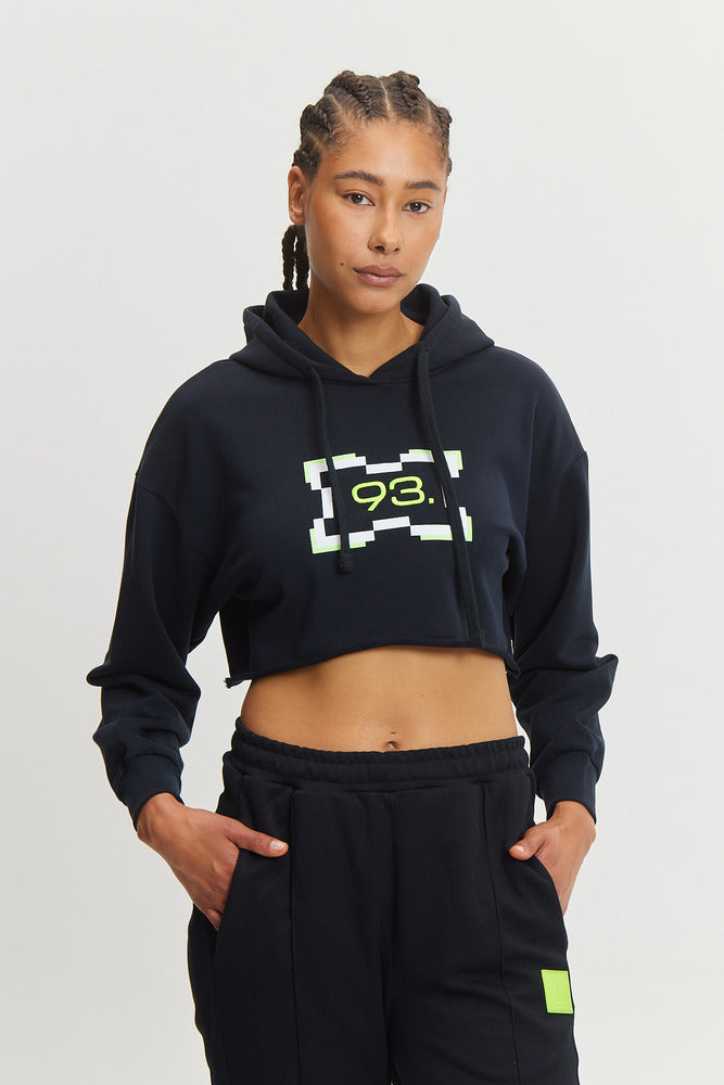 93. WMNS Cropped Hoodie Noir